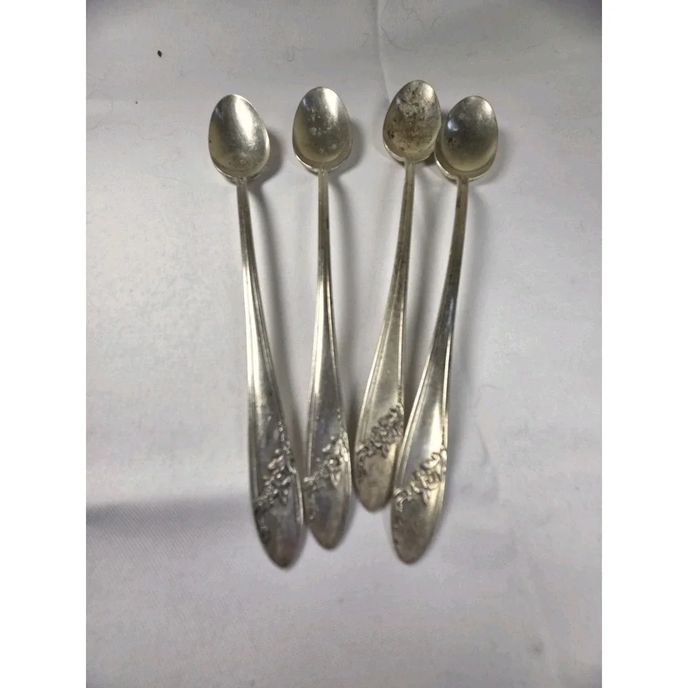 4pc Vintage Queen Bess II Silverware Flatware 1946 Tudor Plate Oneida Community